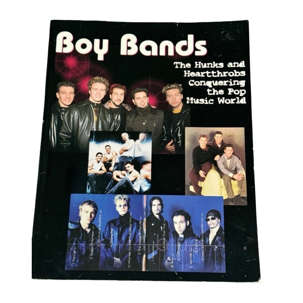 Boy Bands Hunks Heartthrobs Book 2001 NSYNC Backstreet Boys 98 Degrees BBMak